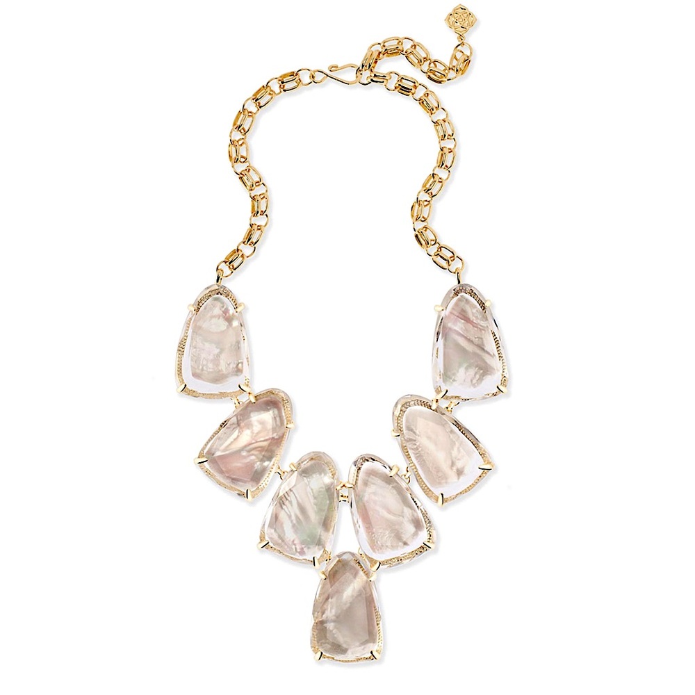 Kendra Scott Gold Cream Necklace with Irregular Stones